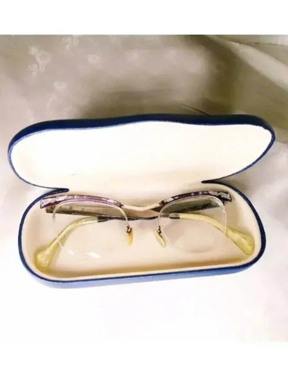 Vintage Cat Eye Glasses With Rhinestones 40s Retro Eyeglasses - Picture 8 of 10